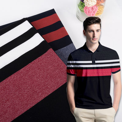 Tejido de punto a rayas saludable y único para camisa de polo.
