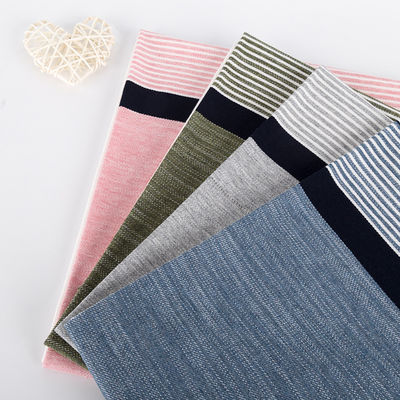 Tejido de algodón con rayas suaves y transpirables para uso casual con textura de denim de bambú