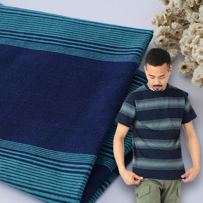 Texto cómodo y amigable para la piel Tejido flexible de material rayado para camisa de polo