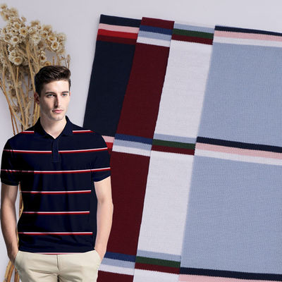 Un buen precio. Tejido de punto a rayas cómodo y transpirable para camiseta en línea