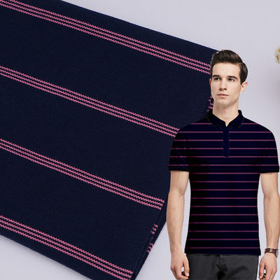 Tejido de punto a rayas transpirable, cómodo y duradero para la piel, para camisa de polo