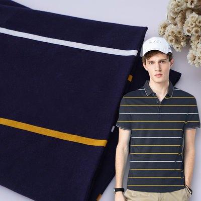 Tejido blando y transpirable y absorbente de humedad Hygroscopic de punto a rayas para camiseta de polo