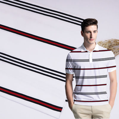 Tejido de punto rayado de alta calidad y resistente al desgaste para camisa de polo