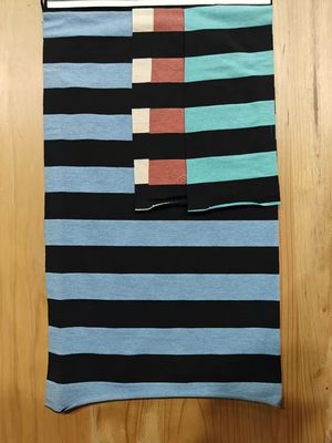 Tejido de material de rayas elásticas para camiseta, amigable y cómodo para la piel