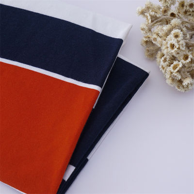 Tejido de punto a rayas, natural, respetuoso con la piel y absorbente del sudor, para uso informal