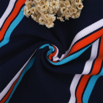 Un buen precio. Tejido de punto rayado resistente al desgaste para camisa de polo en línea