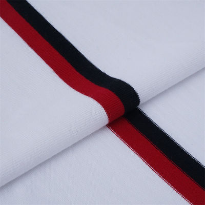 Tejido de alta calidad y no fácil de deformar, transpirable y refrescante, de punto a rayas para camisa de polo.