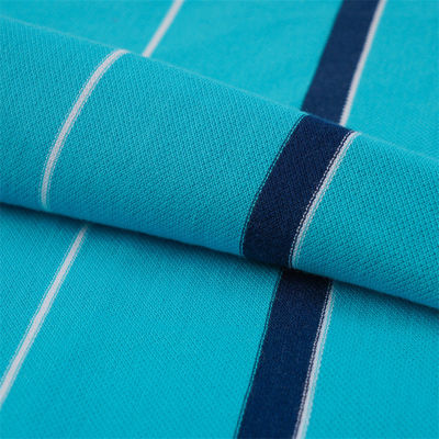 Durable y fácil de cuidar y transpirable Tejido de punto a rayas cómodo para camiseta de polo