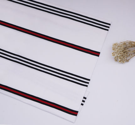 Tejido de punto a rayas saludable, transpirable y cómodo para camiseta