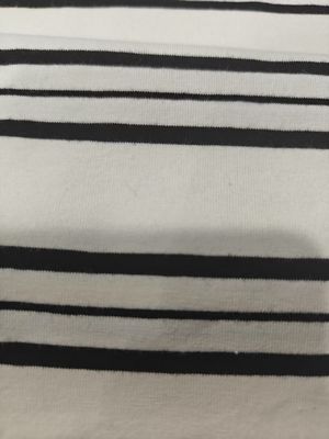 Un buen precio. Tejido de punto a rayas 95% algodón 5% spandex para ropa casual en línea