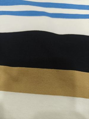 Un buen precio. Tejido de punto a rayas de algodón y spandex 40S para camisetas en línea