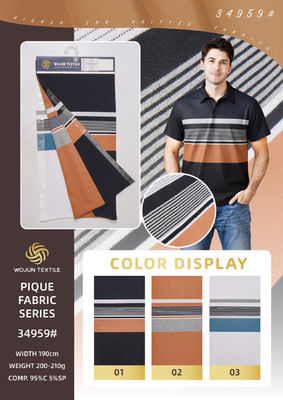 Tejido de punto a rayas transpirable, saludable y con alta solidez del color para polo