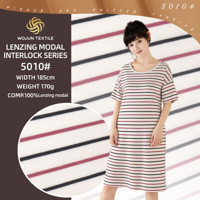 Un buen precio. Tejido de punto a rayas, saludable, cómodo y suave, teñido con hilo, transpirable para ropa de hogar en línea