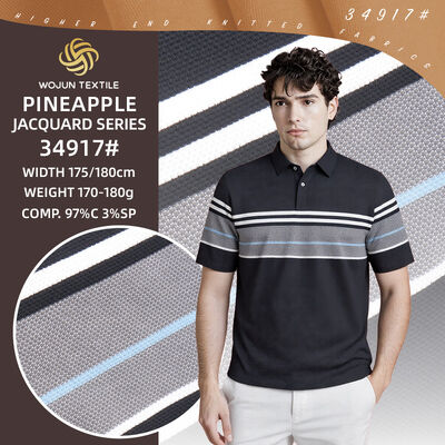 Un buen precio. Skin-Friendly And Clean And Tidy And Structured And Stylish Striped Knit Fabric  For T-Shirt en línea