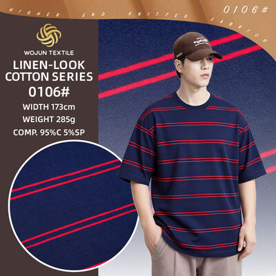 Un buen precio. Tejido de punto a rayas, suave, transpirable y que absorbe la humedad, para camiseta en línea