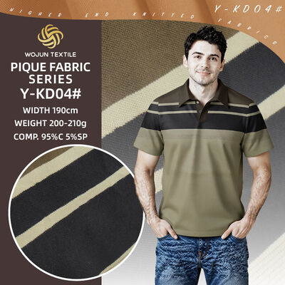 Un buen precio. Tejido de punto a rayas resistente al desgaste, absorbente de humedad y duradero para camisa de polo. en línea