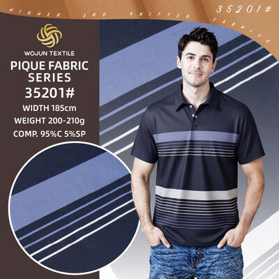 Un buen precio. Tejido de piqué de algodón a rayas: 185 cm de ancho elástico para un estilo preppy moderno en línea