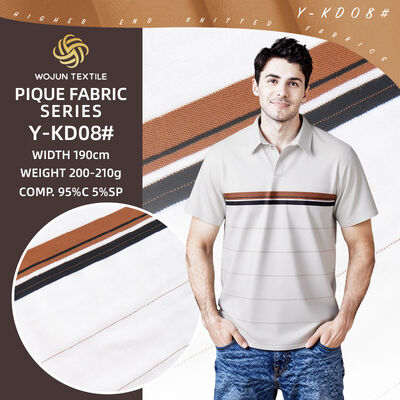 Un buen precio. Tejido Pique de algodón rayado: 190cm de ancho 95/5 de estiramiento para polos en línea