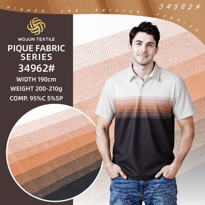 Un buen precio. Tejido Pique de algodón rayado: 190cm de ancho 95/5 de estiramiento para polos en línea
