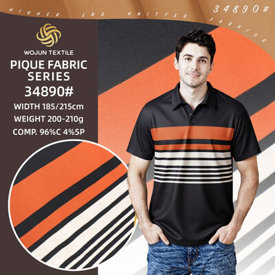 Un buen precio. Tejido Pique de algodón rayado de primera calidad: la solución de algodón 95% 5% Spandex para polos personalizados en línea